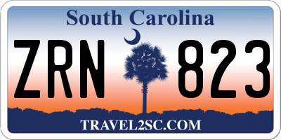 SC license plate ZRN823