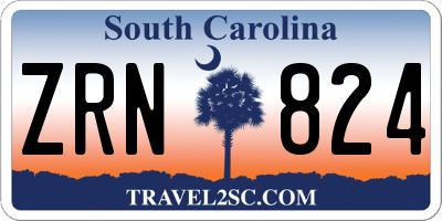 SC license plate ZRN824