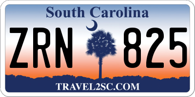 SC license plate ZRN825