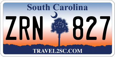 SC license plate ZRN827