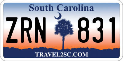 SC license plate ZRN831