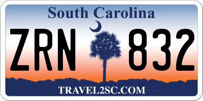 SC license plate ZRN832
