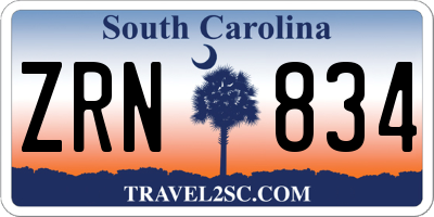 SC license plate ZRN834