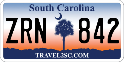 SC license plate ZRN842