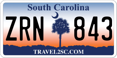 SC license plate ZRN843