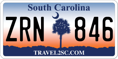 SC license plate ZRN846