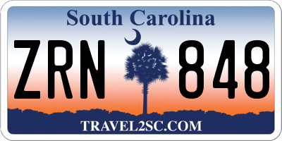 SC license plate ZRN848