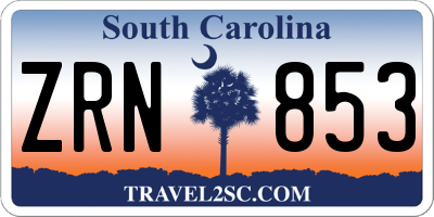 SC license plate ZRN853