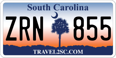 SC license plate ZRN855