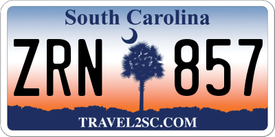 SC license plate ZRN857