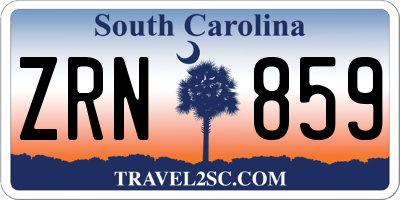 SC license plate ZRN859