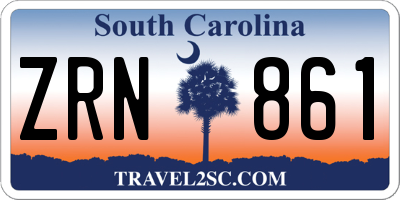 SC license plate ZRN861