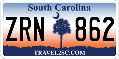 SC license plate ZRN862