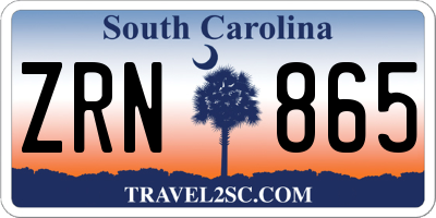 SC license plate ZRN865
