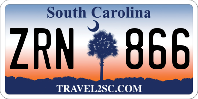 SC license plate ZRN866