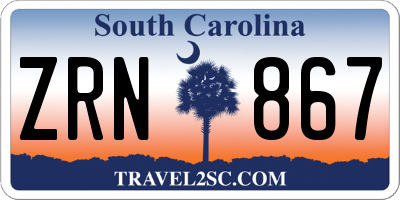 SC license plate ZRN867
