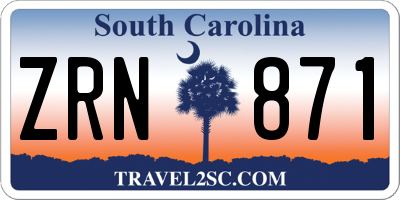 SC license plate ZRN871