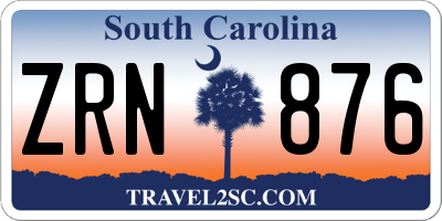 SC license plate ZRN876