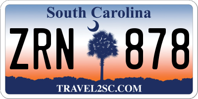 SC license plate ZRN878