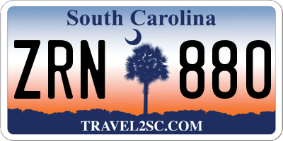 SC license plate ZRN880