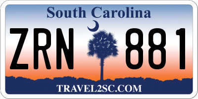 SC license plate ZRN881