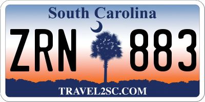 SC license plate ZRN883