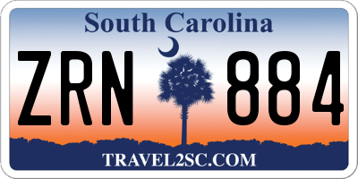 SC license plate ZRN884