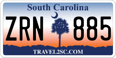 SC license plate ZRN885