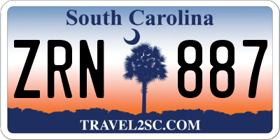 SC license plate ZRN887