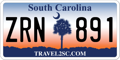 SC license plate ZRN891