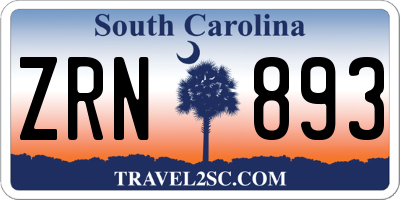 SC license plate ZRN893