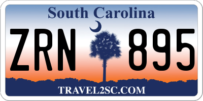 SC license plate ZRN895