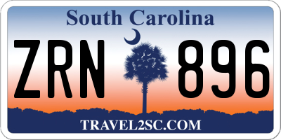 SC license plate ZRN896