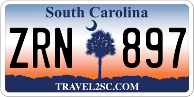 SC license plate ZRN897