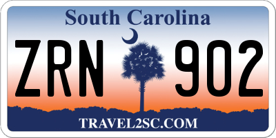 SC license plate ZRN902