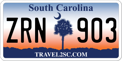 SC license plate ZRN903