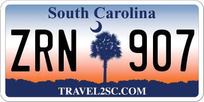 SC license plate ZRN907