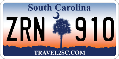 SC license plate ZRN910