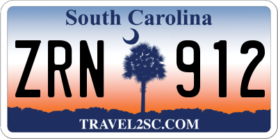 SC license plate ZRN912