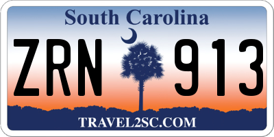 SC license plate ZRN913