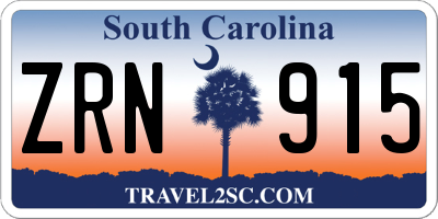 SC license plate ZRN915