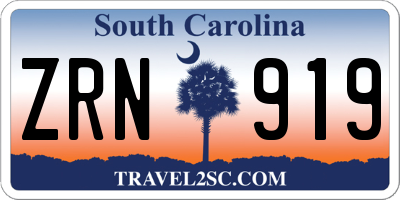 SC license plate ZRN919