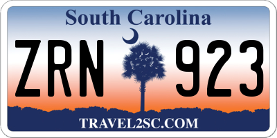 SC license plate ZRN923
