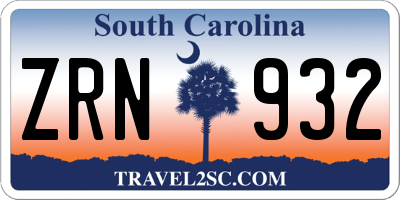SC license plate ZRN932