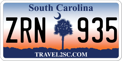 SC license plate ZRN935