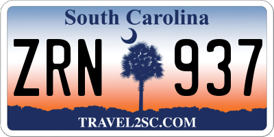 SC license plate ZRN937