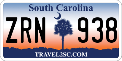 SC license plate ZRN938