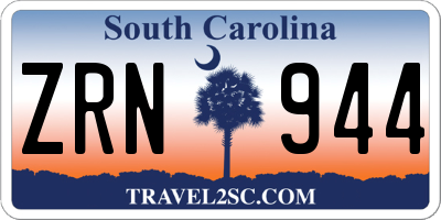 SC license plate ZRN944