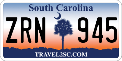 SC license plate ZRN945