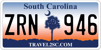 SC license plate ZRN946